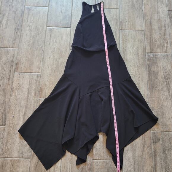 Halston Heritage Dress Womens Size XS Midi Asymmetrical Cocktail Open Strappy - Picture 7 of 15